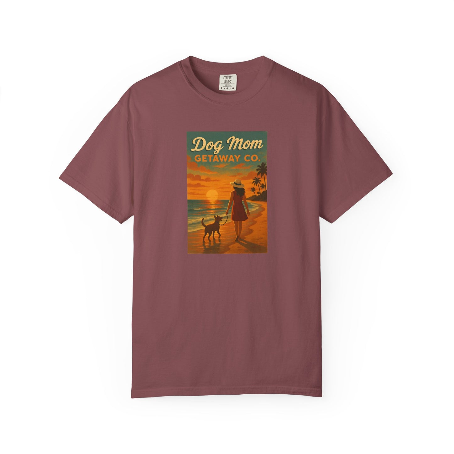 Dog Mom Sunset Tee, Unisex T-Shirt, Dog Lover Gift, Summer Vacation Shirt, Pet Parent Apparel, Casual Everyday Wear