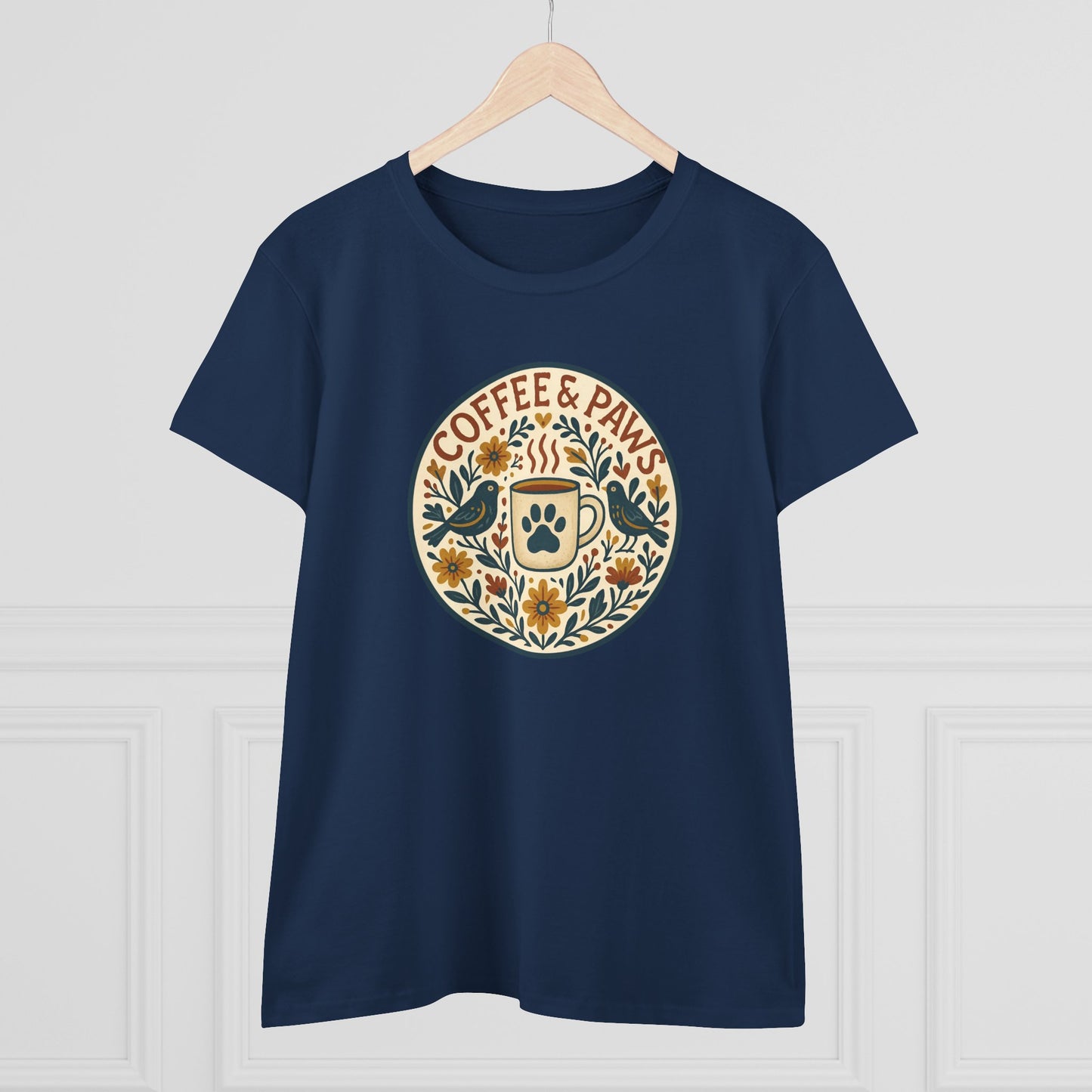 Cozy Coffee & Paws Tee, Casual Animal Lover T-Shirt, Gift for Pet Owners, Cute Coffee Shirt, Summer Essentials, Coffee Lover Apparel