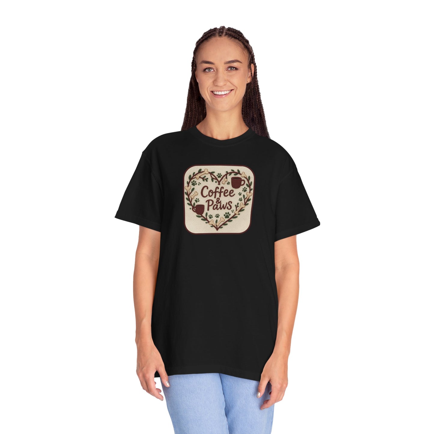 Coffee and Paws Graphic T-shirt