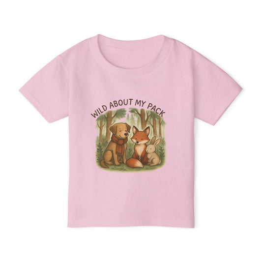 Wild About My Pack Toddler T-shirt, Kids Animal Tee, Cute Toddler Shirt, Forest Friends Apparel, Baby Shower Gift, Playful Nature Top