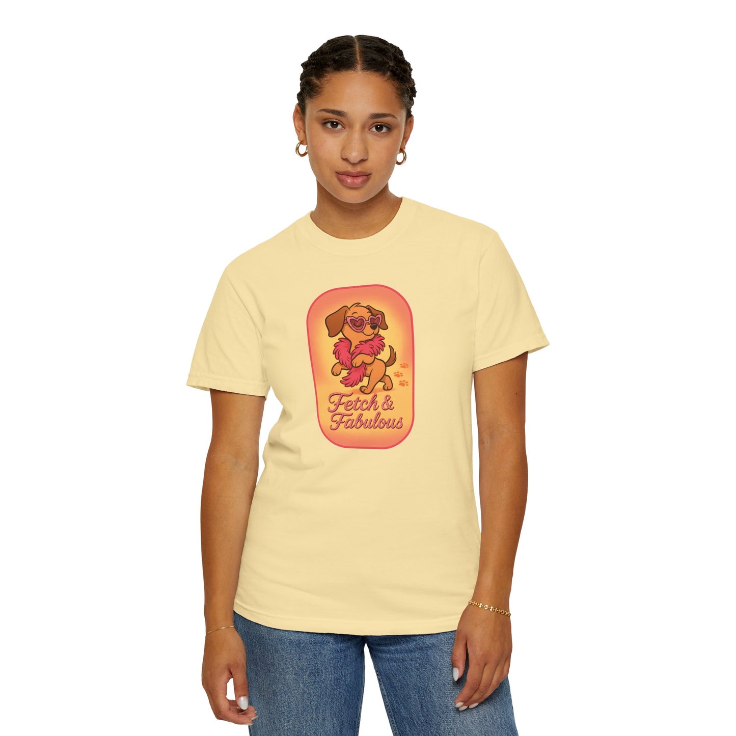 Fetch & Fabulous Dog Lover T-Shirt | Unisex Garment-Dyed Tee for Dog Owners, Pet Lovers, Birthday Gift, Casual Wear