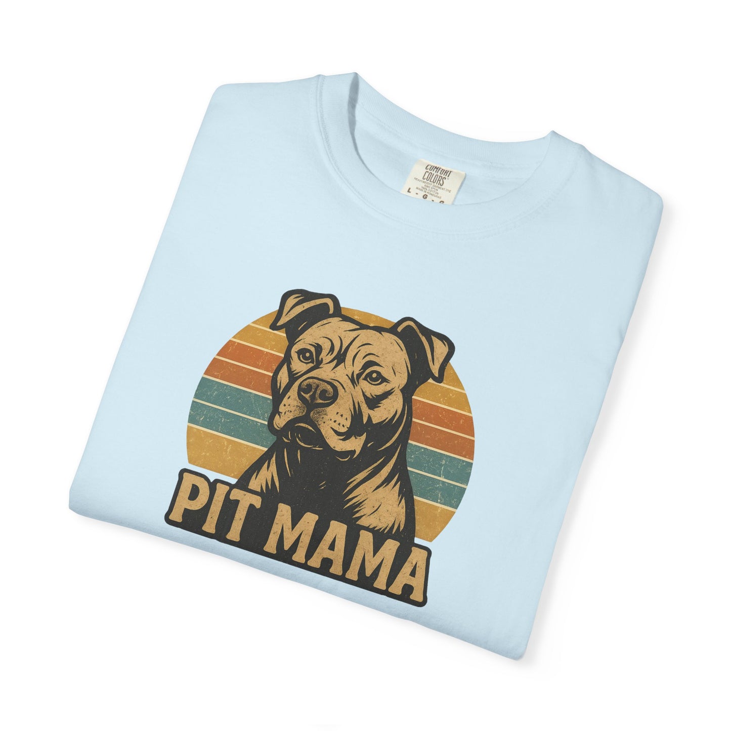 Retro Pit Mama T-Shirt | Garment-Dyed Tee for Dog Lovers | Perfect for Casual Wear, Gifts, Birthdays, Pet Celebrations, Dog Adoption Events