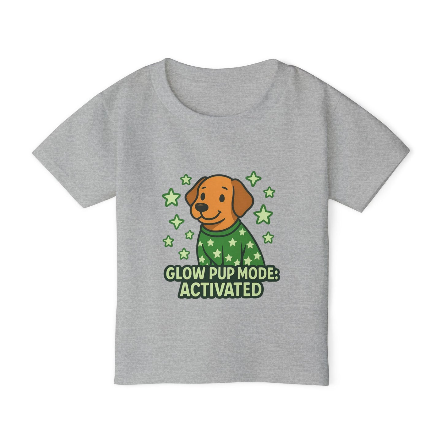 Glow Pup Mode Toddler T-Shirt, Cute Dog Shirt, Kids Graphic Tee, Pet Lover Gift, Playful Toddler Clothing