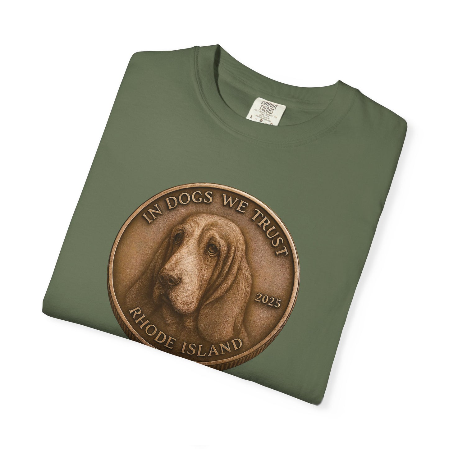 Rhode Island State Coin T-Shirt Collection - Proud Dog Breed Illustrations