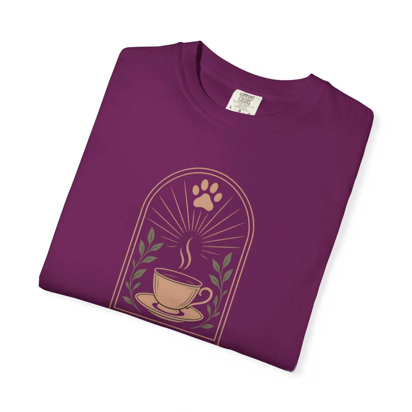 Serenity Coffee and Paws T-Shirt, Unisex Garment-Dyed Tee for Comfort, Perfect Gift for Pet Owners, Relaxation Apparel, Summer Casual [...]