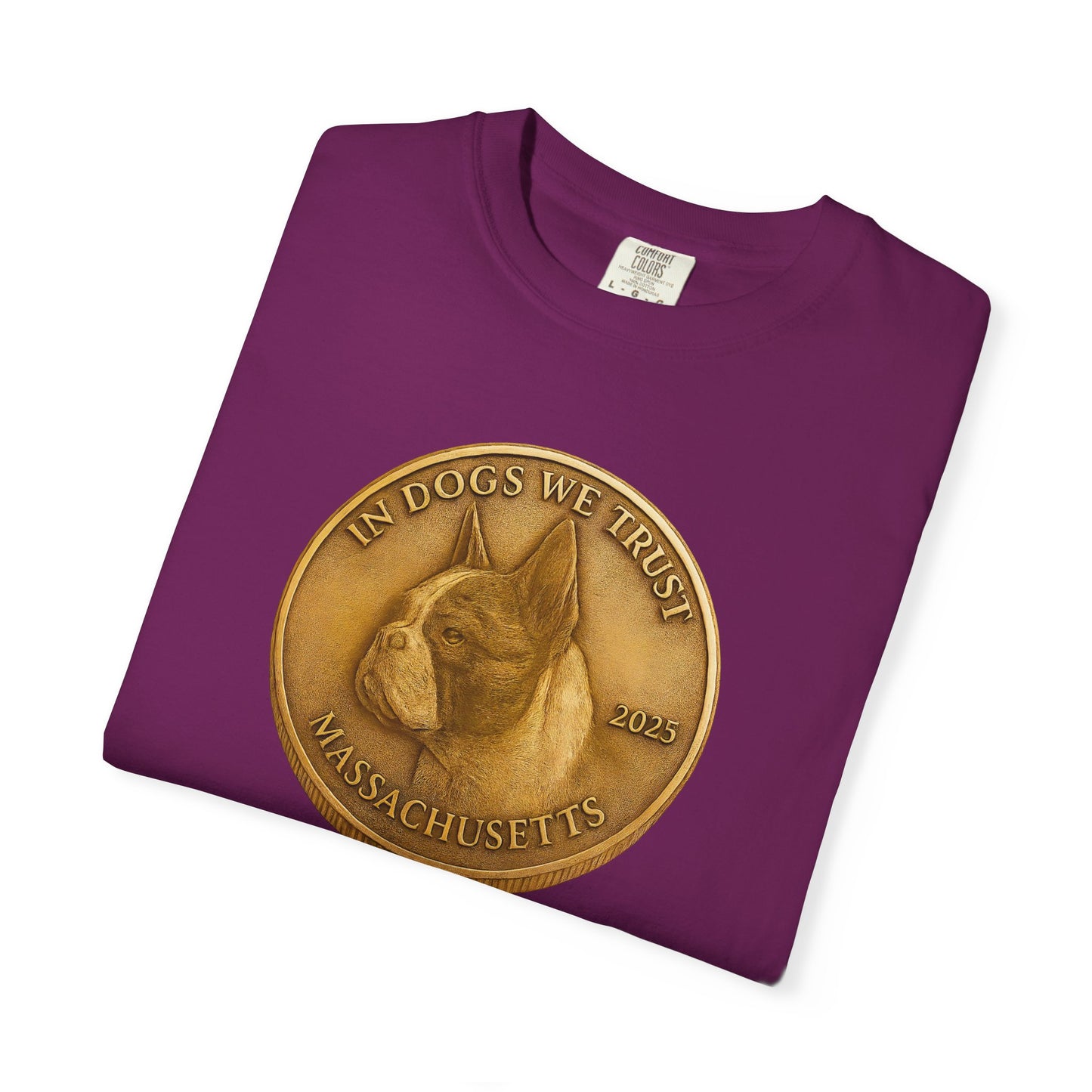 Massachusetts State Coin T-Shirt Collection - Proud Dog Breed Illustrations