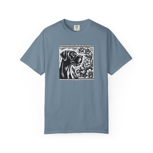 Great Dane Dog Lover's Floral Print T-Shirt | Unisex Garment-Dyed Tee