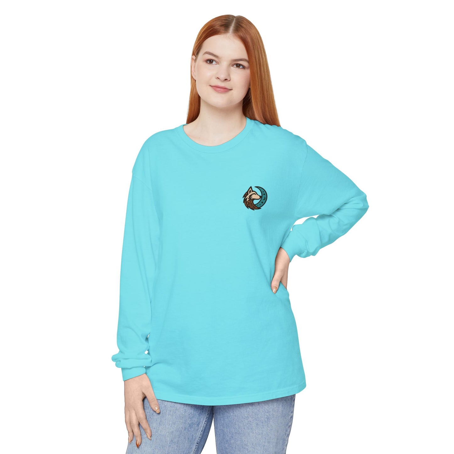 Mystical Indian Princess and a Wolf Long sleeve Tee