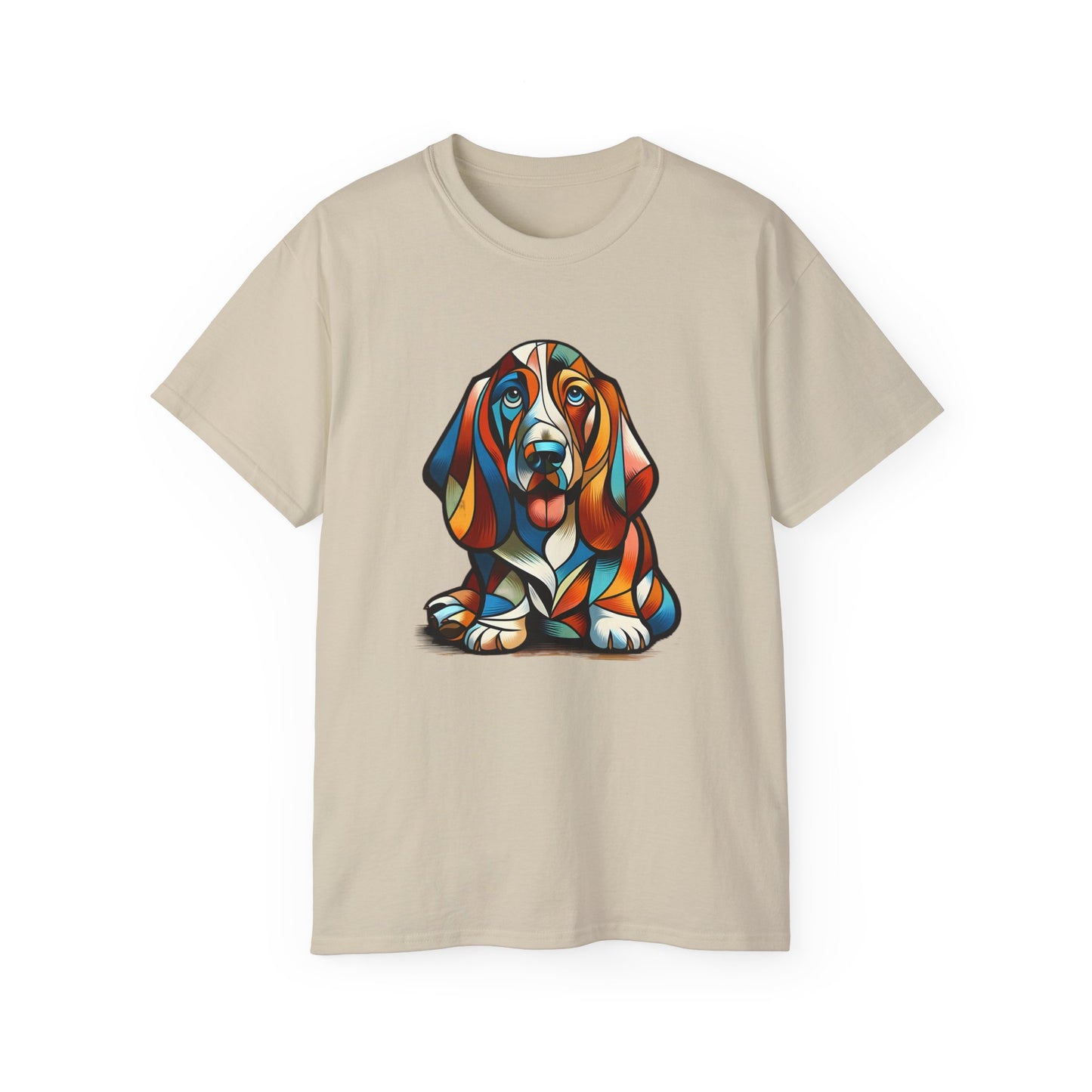 “Petcasso Pup – The Bold Basset Hound Tee”