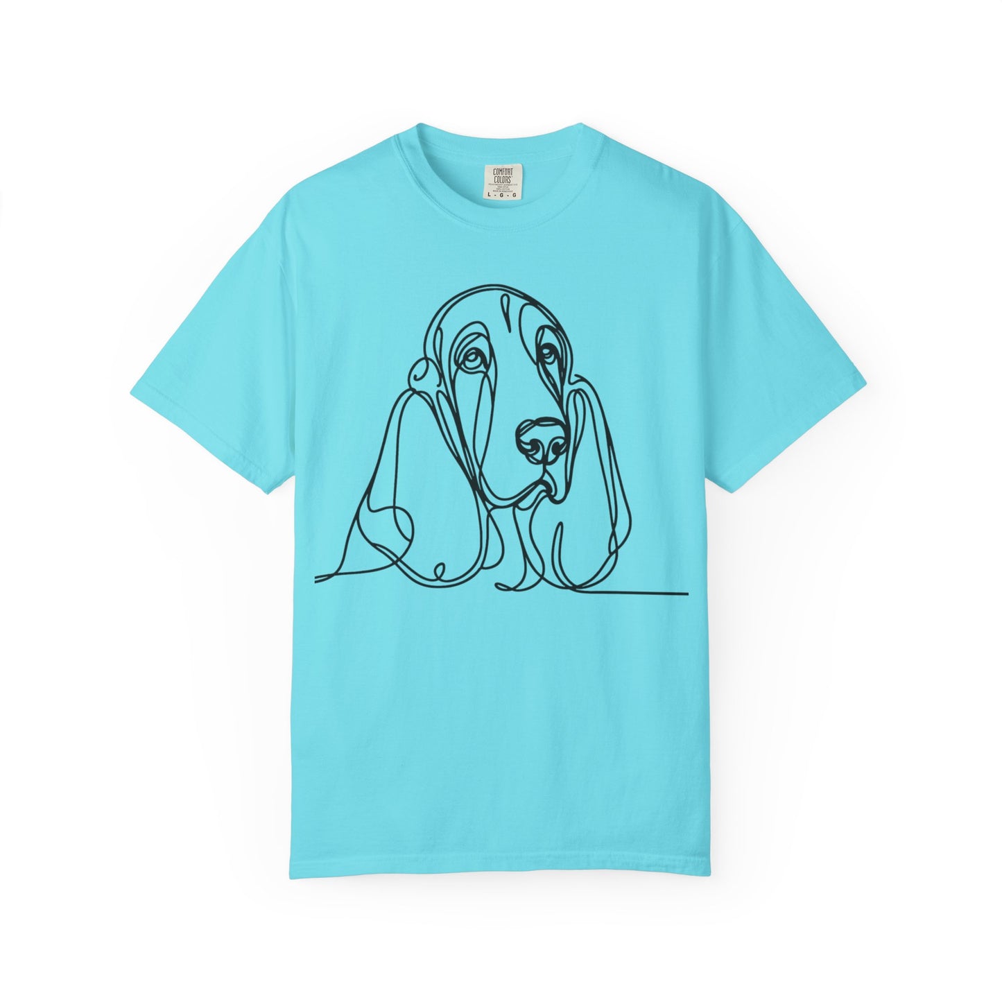 Basset Hound Line Art T-Shirt | Unisex Garment-Dyed Tee
