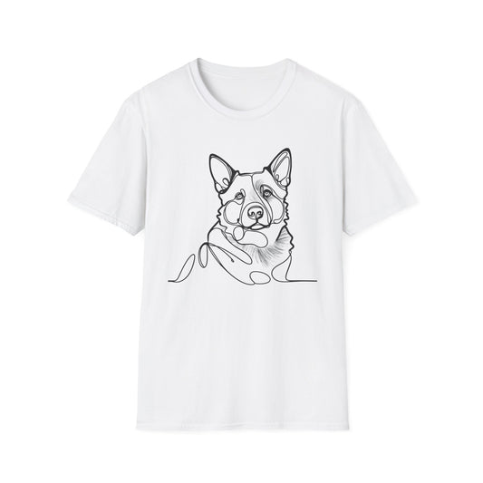 🖤 True Grit – Blue Heeler Line Art Tee – Minimalist Dog Outline Design