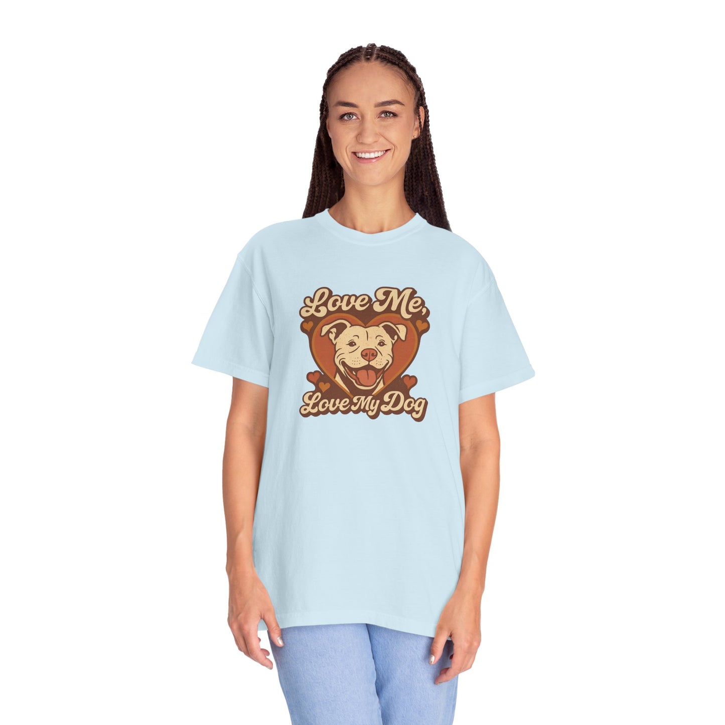 Love My Dog Unisex Garment-Dyed T-Shirt, Dog Lover Gift, Animal Rescue T-Shirt, Pet Appreciation Shirt, Animal Lover Apparel