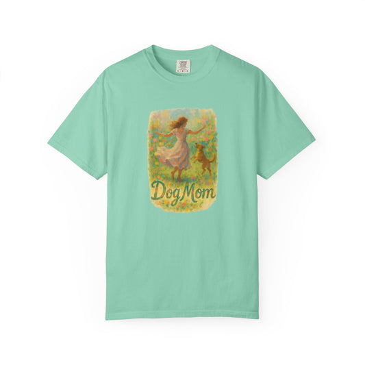 Dog Mom T-Shirt, Cute Animal Lover Tee, Gift for Pet Moms, Garment-Dyed T-Shirt, Casual Summer Shirt, Birthday Gift, Dog Lover Merchandise