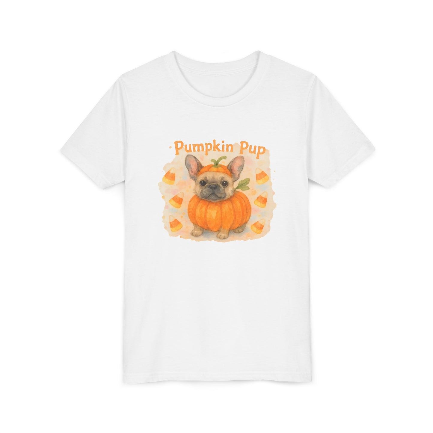 Pumpkin Pup Youth Short Sleeve Tee - Cute Fall T-Shirt, Kids Halloween Shirt, Pet Lover Gift, Autumn Apparel, Cozy Seasonal Wear