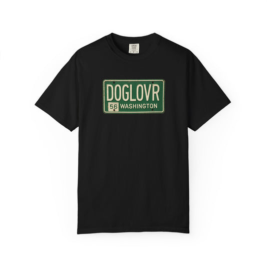 Vintage Washington State DOGLOVR State License Plate T-Shirt