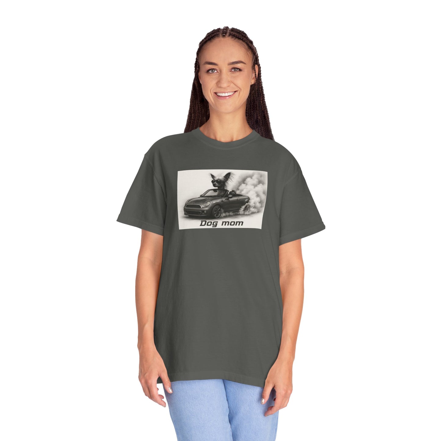 Dog Mom - Chinese Crested- “Cool Dogs in Cool Cars” T-Shirt Collection