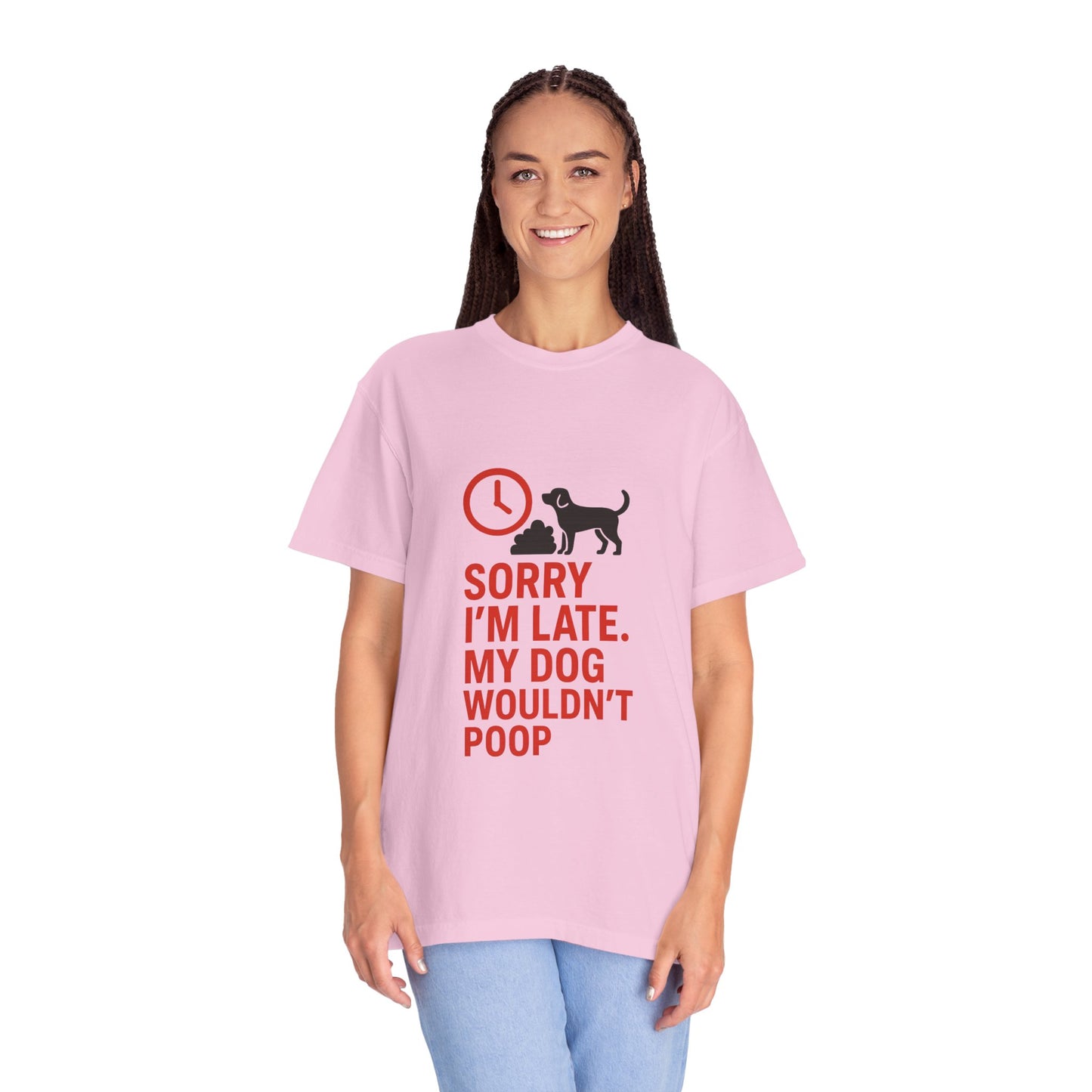 Funny Dog Lover T-Shirt, Sorry I'm Late, Pet Owner Gift, Unisex Tee, Casual Humor Shirt, Dog Mom, Dog Dad Tee
