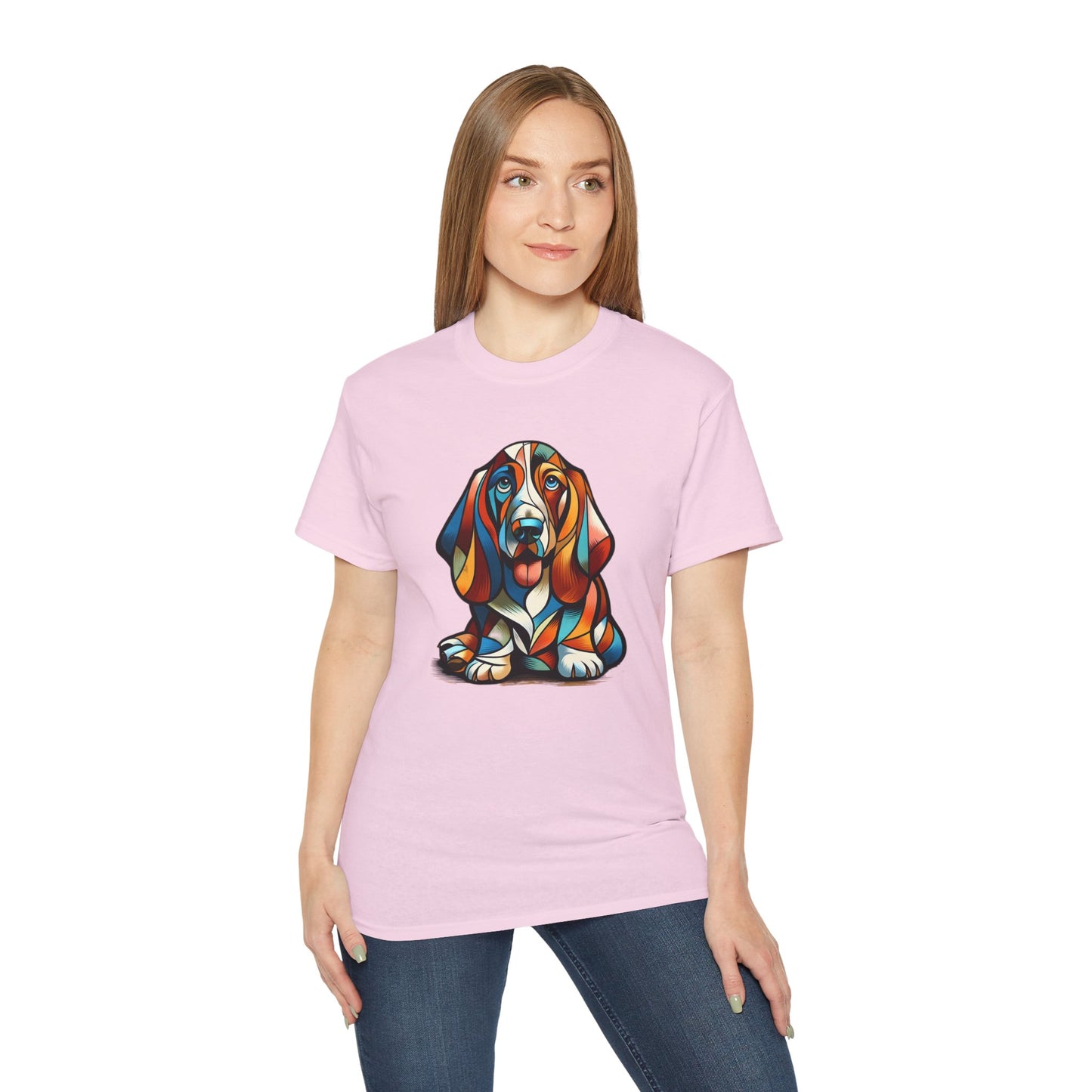 “Petcasso Pup – The Bold Basset Hound Tee”