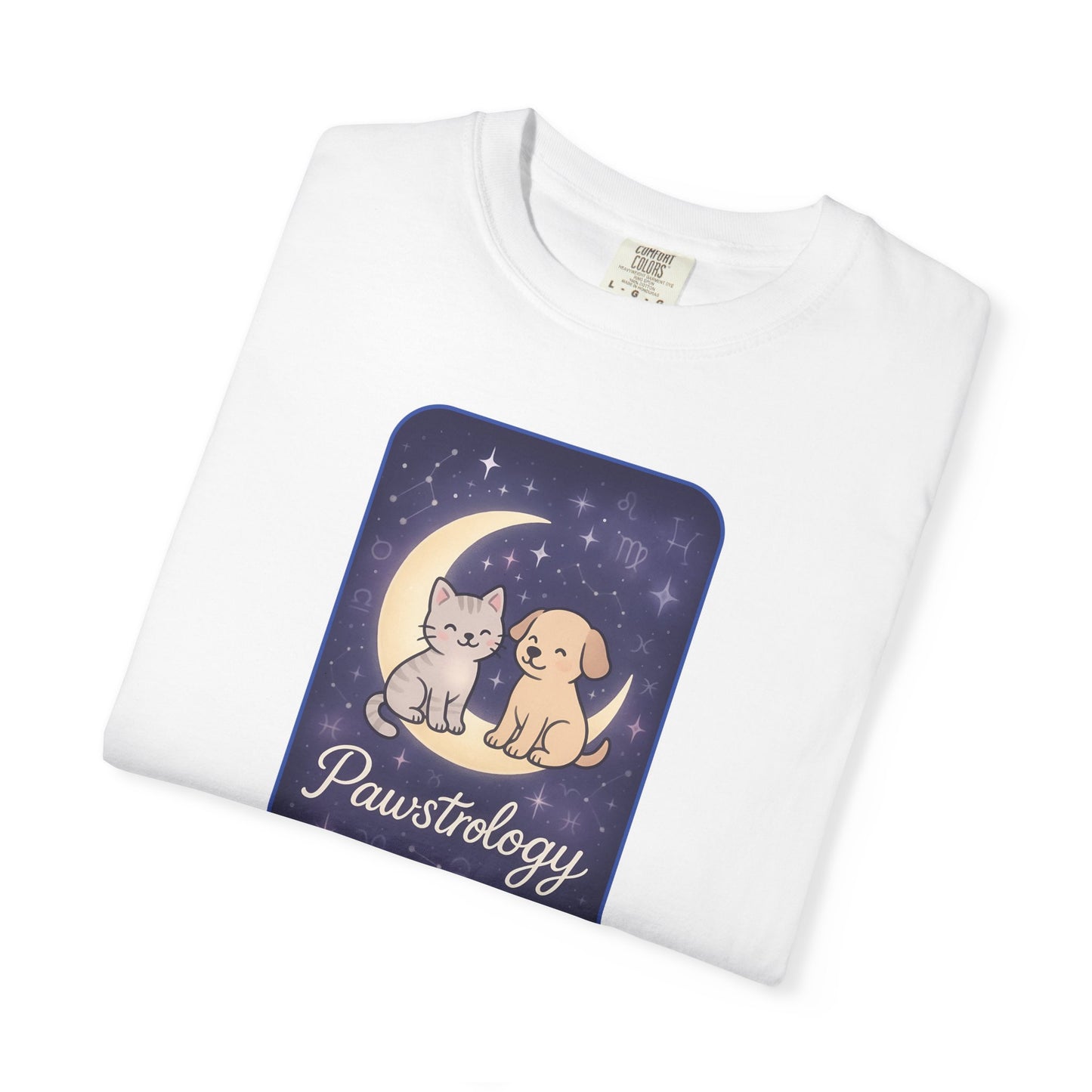Pawstrology Graphic T-shirt, Cute Pet Astrology Tee, Unisex Animal Lover Shirt, Gifts for Cat Dog Owners, Celestial Pet Apparel