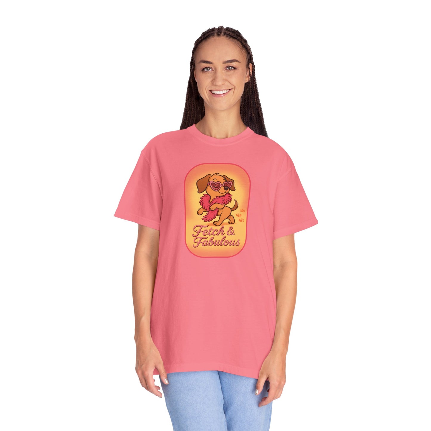 Fetch & Fabulous Dog Lover T-Shirt | Unisex Garment-Dyed Tee for Dog Owners, Pet Lovers, Birthday Gift, Casual Wear