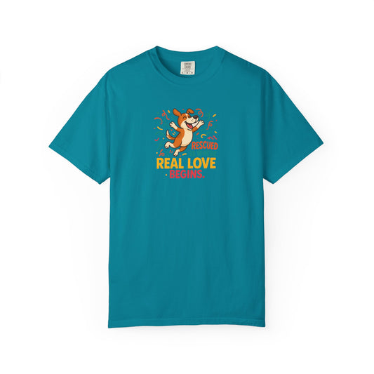 Rescue Love T-Shirt, Unisex Dog Lover Tee, Adoption Awareness Shirt, Pet Rescue Apparel, Gift for Animal Lovers
