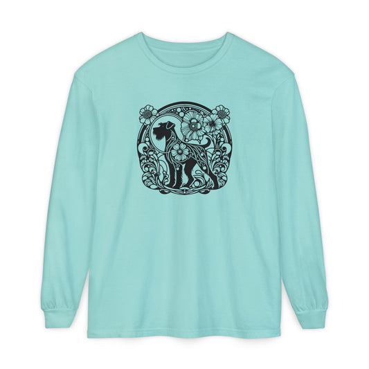 Floral Dog Long Sleeve T-Shirt - Unisex Tee for Animal Lovers