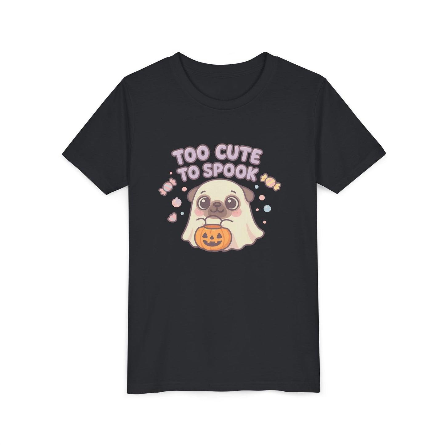 Cute Halloween Ghost Youth Tee, Spooky Shirt for Kids, Halloween Apparel, Trick or Treat T-Shirt, Funny Kids' Shirt
