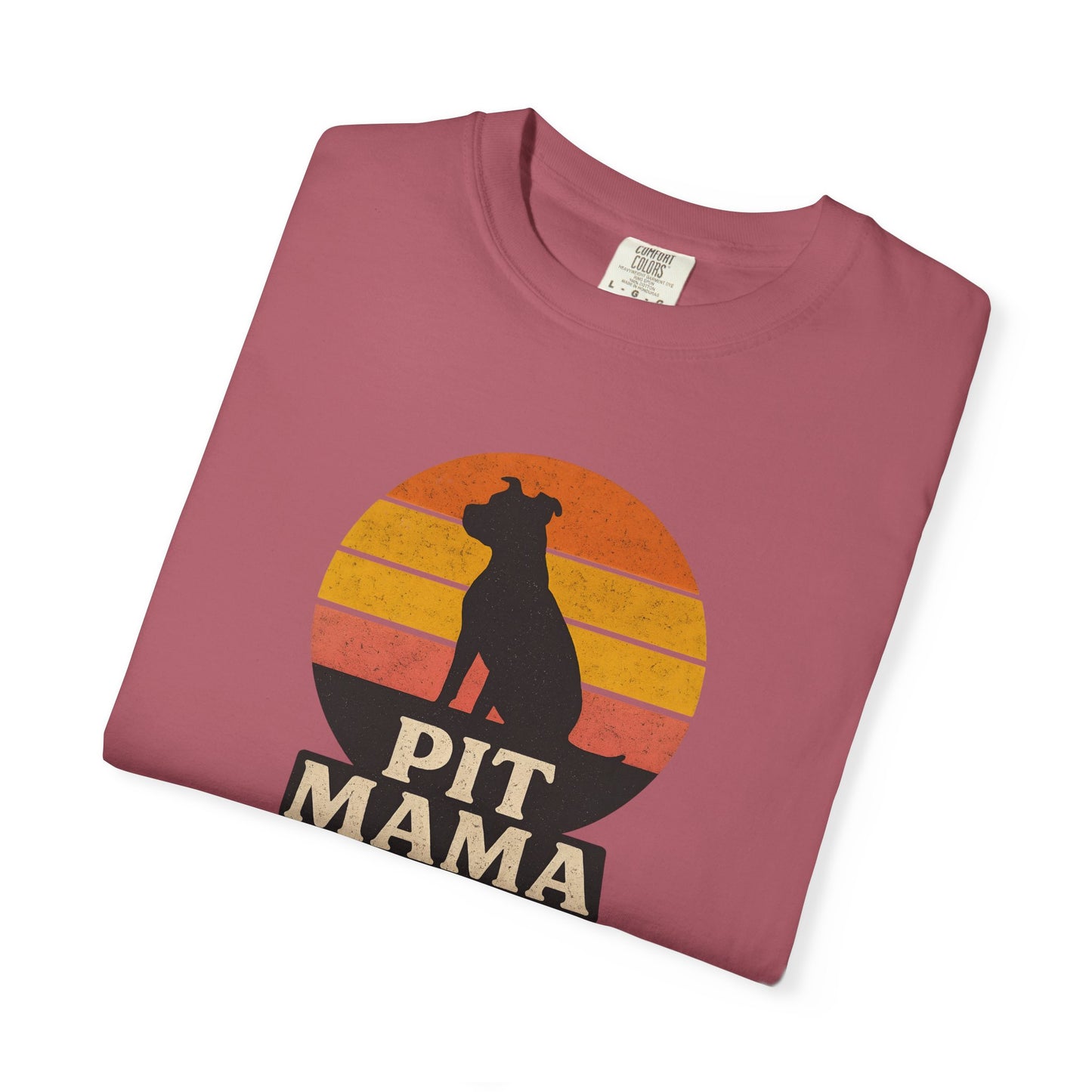 PIT MAMA Unisex Garment-Dyed T-Shirt, Dog Lover Gift, Pet Mom Apparel, Casual Tee, Perfect for Everyday Wear