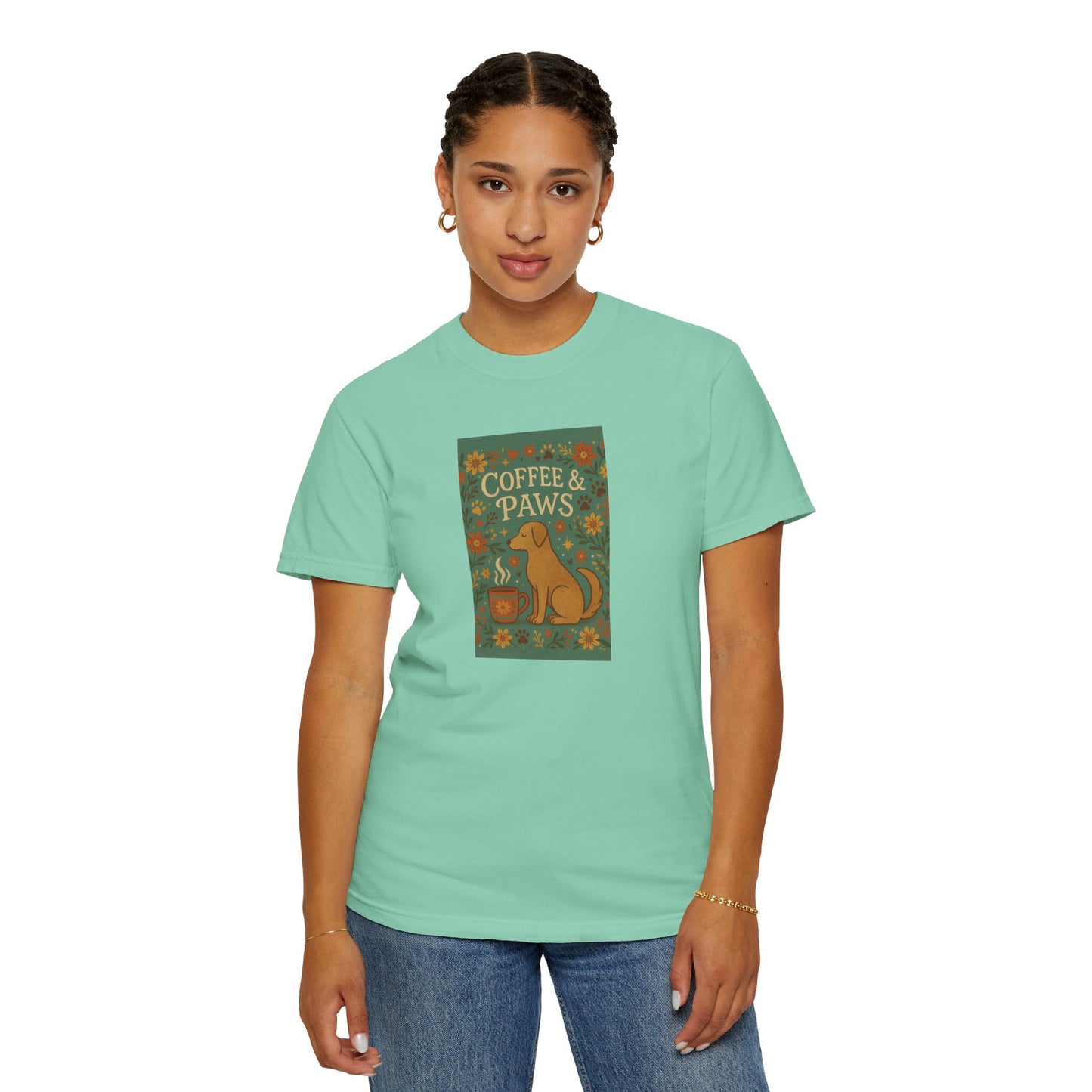 Coffee & Paws Unisex Garment-Dyed T-Shirt
