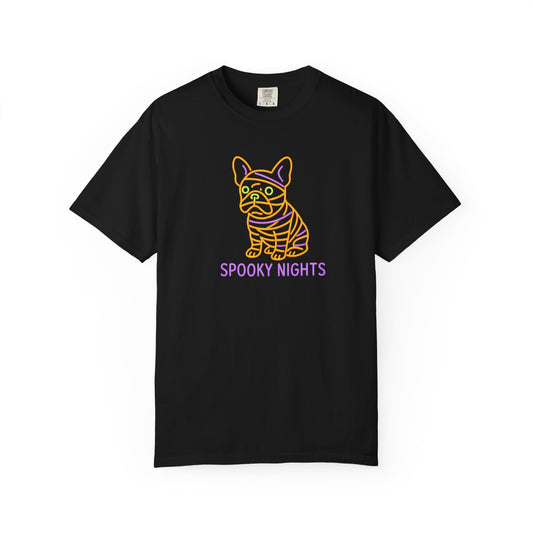 Spooky Nights T-Shirt, Unisex Tee for Fall, Halloween Apparel, Dog Lovers Gift, Casual Wear for Party, Everyday Style