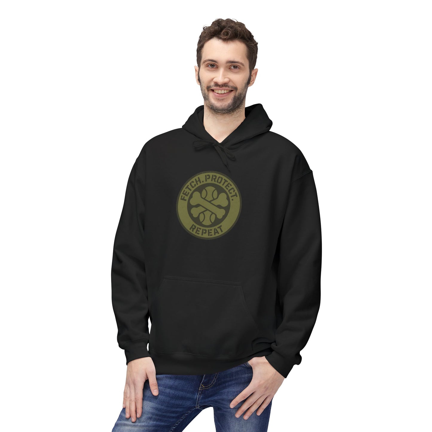 Dog Dad Fleece Hoodie, Unisex Softstyle Hooded Sweatshirt, Perfect Gift for Dog Lovers, Comfortable and Stylish