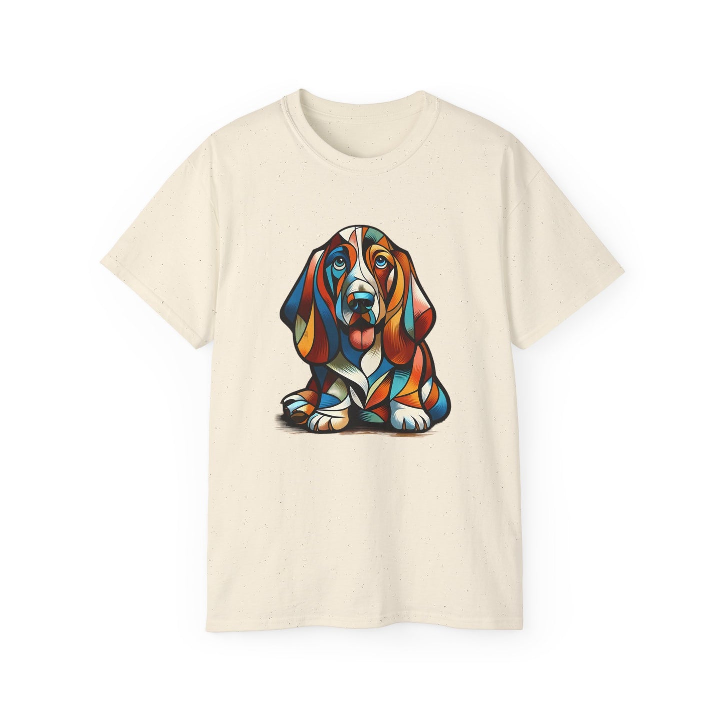 “Petcasso Pup – The Bold Basset Hound Tee”