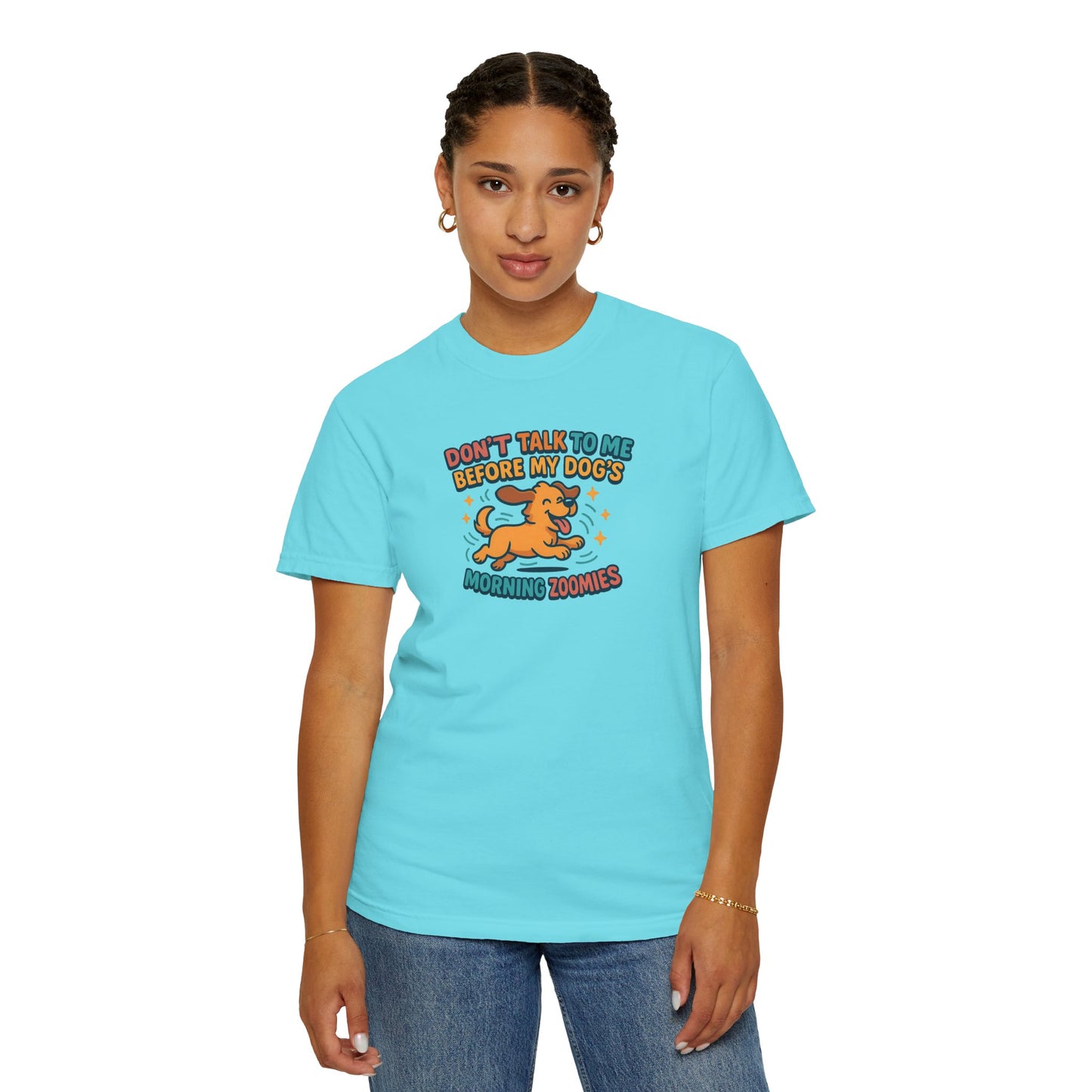 Dog Mom Unisex T-shirt - Don't Talk to Me Before My Dogs Morning Zoomies