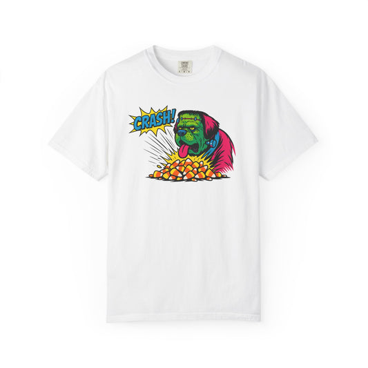 Vibrant Cartoon Graphic Tee, Crash Tee, Funky T-Shirt, Unisex Graphic Shirt, Casual Wear, Fun Gift Idea