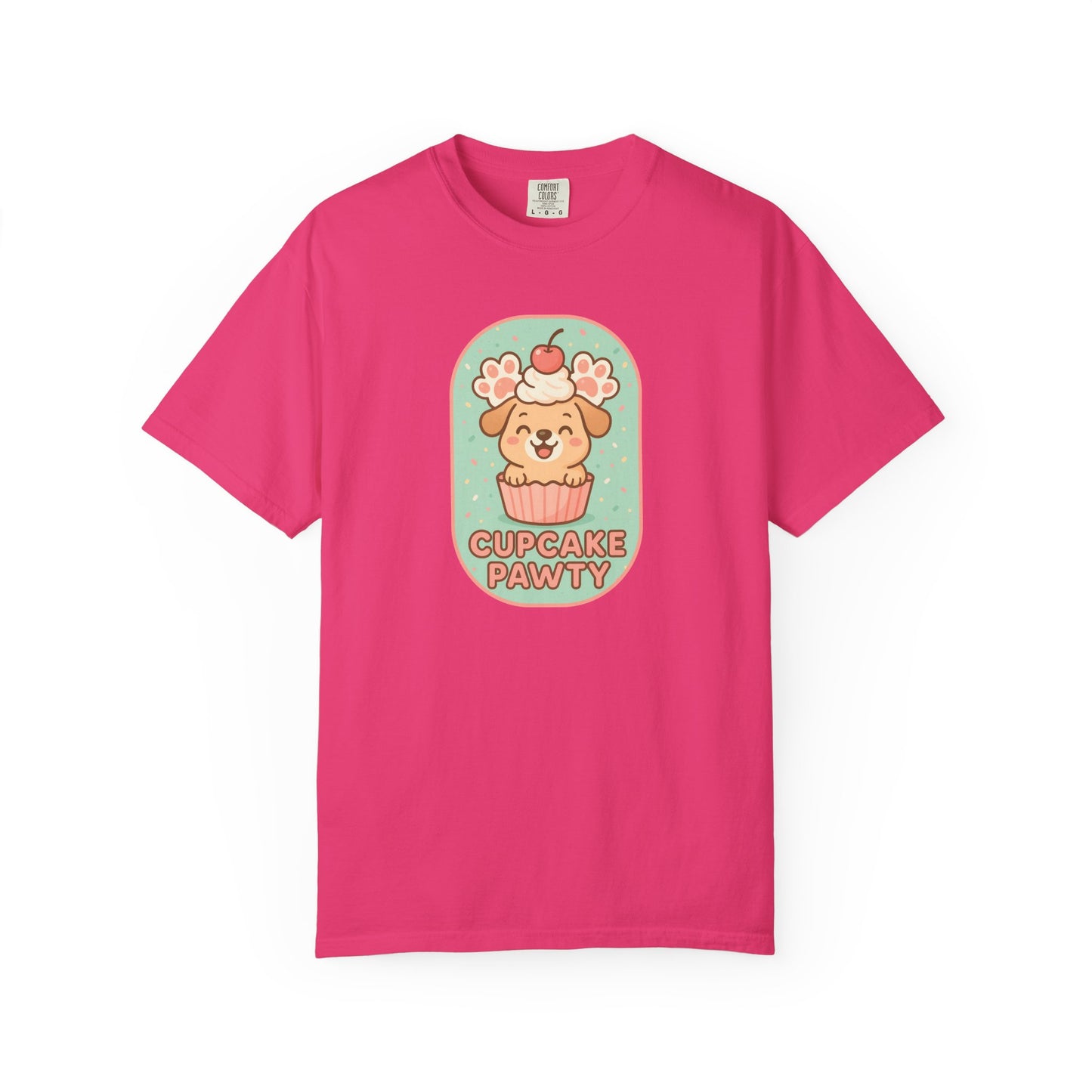 Cute Dog Cupcake Pawty Unisex T-shirt, Perfect for Animal Lovers, Pet Birthdays, Gifts, Casual Wear, Fun Gatherings, Dog Celebrations
