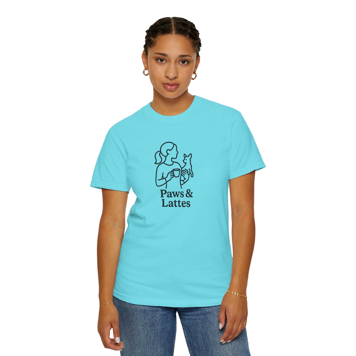 Paws & Lattes Unisex Garment-Dyed T-Shirt, Cute Pet Lover Tee, Coffee Lover Shirt, Animal Adoption Gift, Birthday Gift for Dog Lovers, [...]