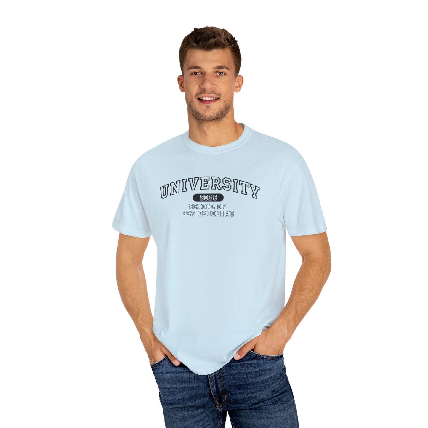 University School of Pet Grooming Unisex Garment-Dyed T-Shirt - University Style