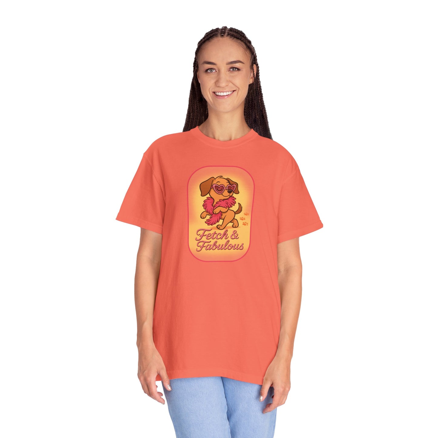 Fetch & Fabulous Dog Lover T-Shirt | Unisex Garment-Dyed Tee for Dog Owners, Pet Lovers, Birthday Gift, Casual Wear