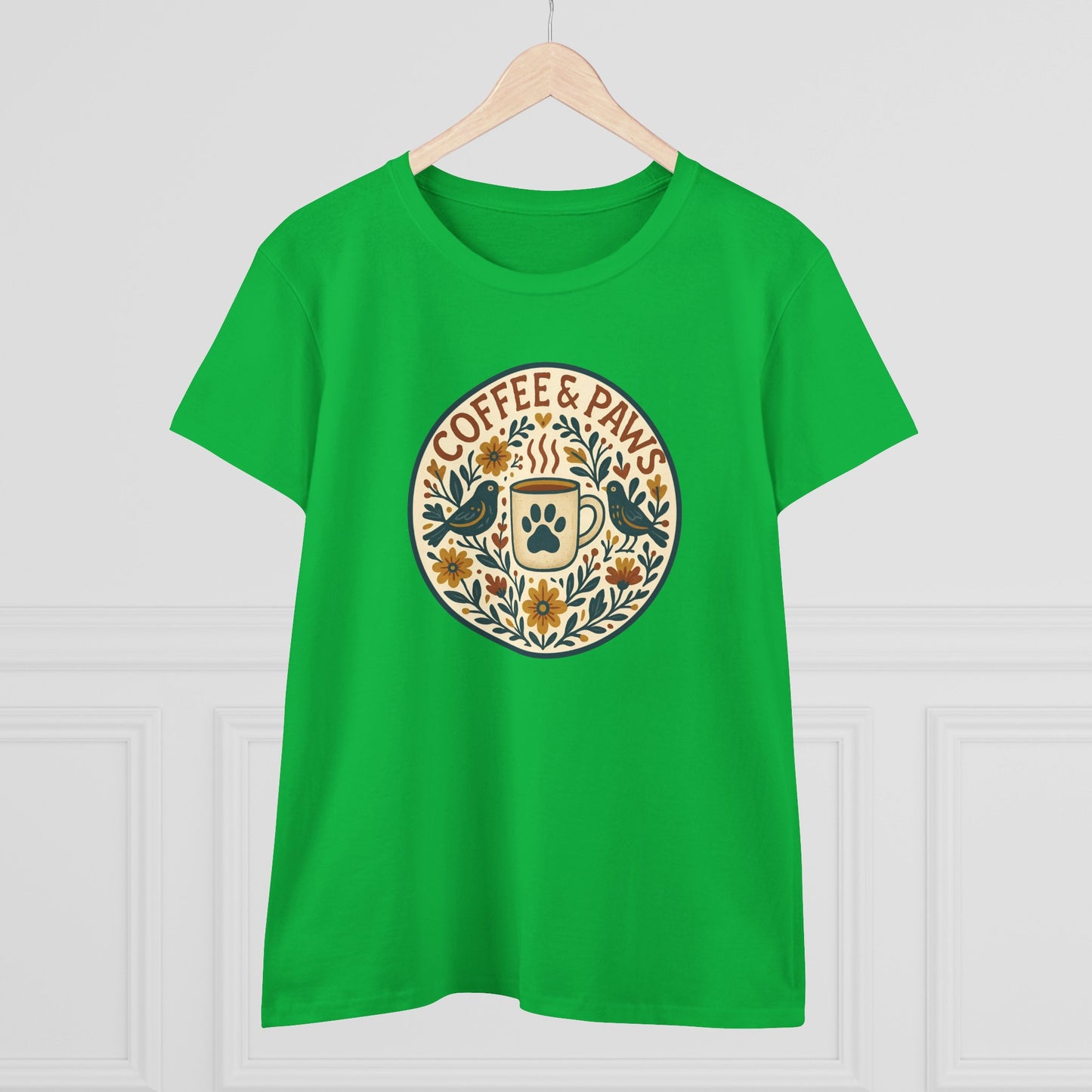 Cozy Coffee & Paws Tee, Casual Animal Lover T-Shirt, Gift for Pet Owners, Cute Coffee Shirt, Summer Essentials, Coffee Lover Apparel