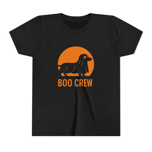 Youth Tee for Dog Lovers: Boo Crew Short Sleeve Shirt, Halloween T-Shirt, Kids Pet Fan Gear, Cute Animal Apparel, Fun Gift