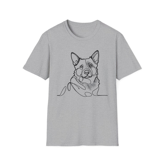Blue Heeler Line Art Tee – Minimalist Dog Outline Design