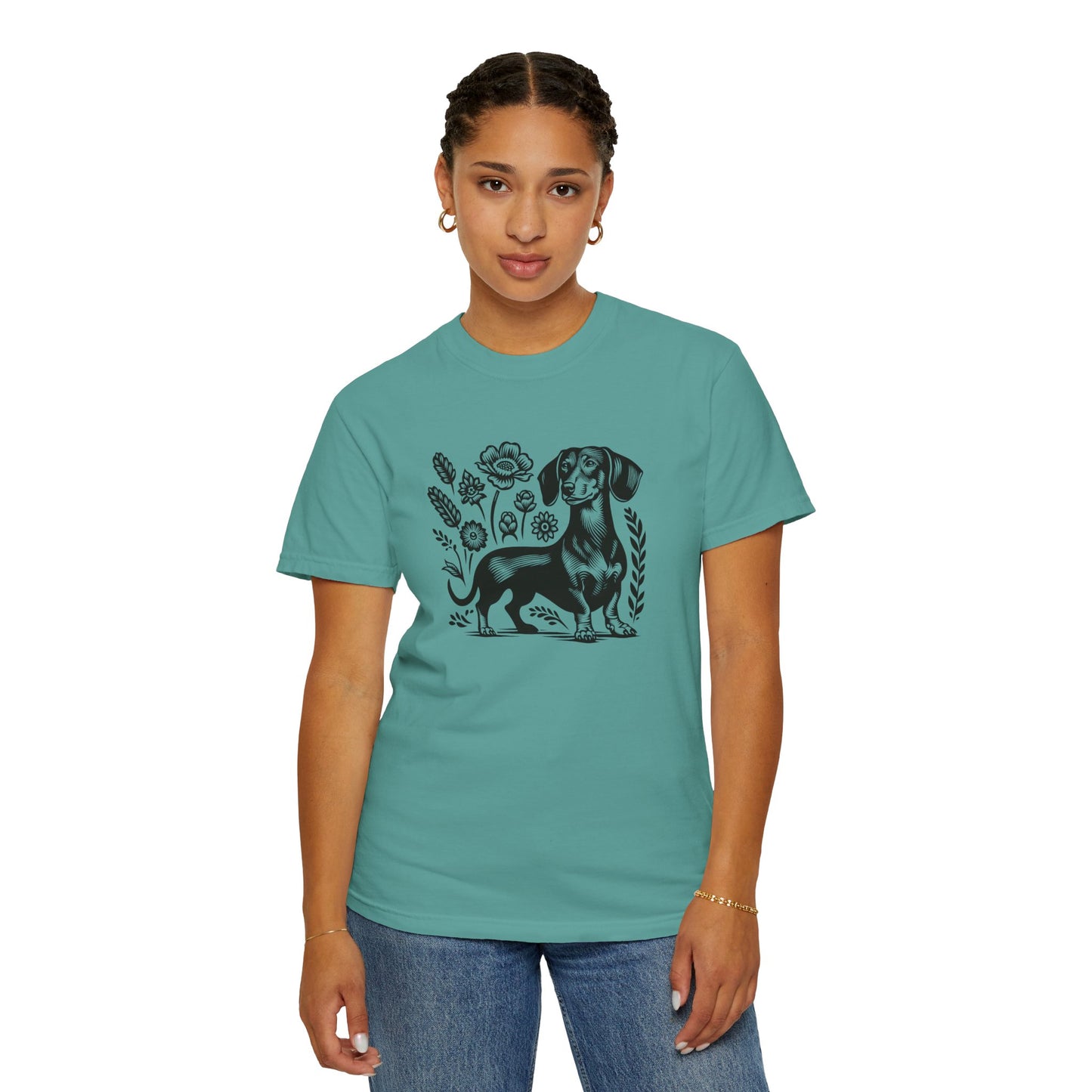 Floral Dachshund Unisex T-Shirt - Comfy Pet Lover Gift