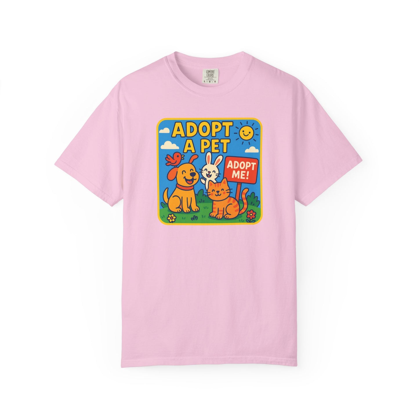 Adopt a Pet T-Shirt - Unisex Garment-Dyed Tee for Animal Lovers