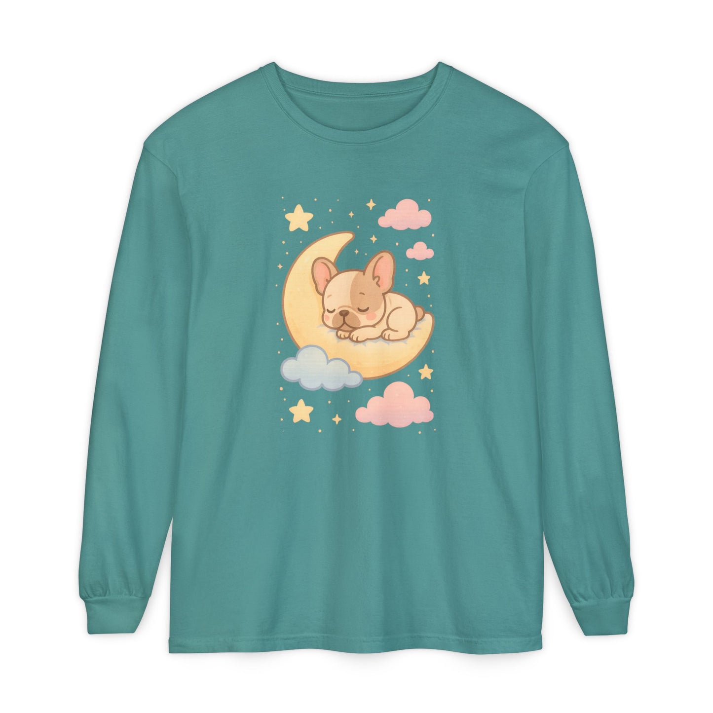 Cozy Dog-Themed Long Sleeve T-Shirt for Pet Lovers, Cute Sleepy Dog Shirt, Gift for Dog Moms, Relaxed Style Shirt, Perfect for Fall