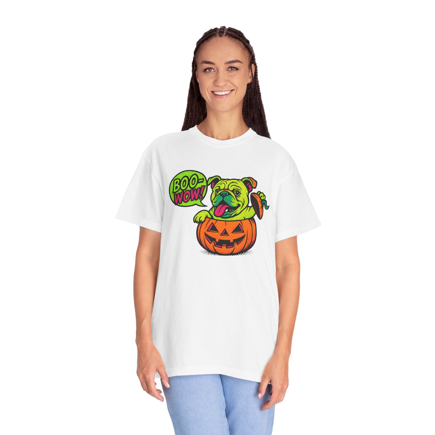 Playful Halloween Dog T-Shirt, Fun Casual Tee, Pet Lovers Gift, Fall Fashion, Trick or Treat Shirt, Unique Graphic Tee