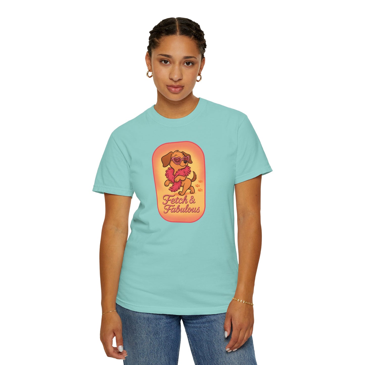 Fetch & Fabulous Dog Lover T-Shirt | Unisex Garment-Dyed Tee for Dog Owners, Pet Lovers, Birthday Gift, Casual Wear