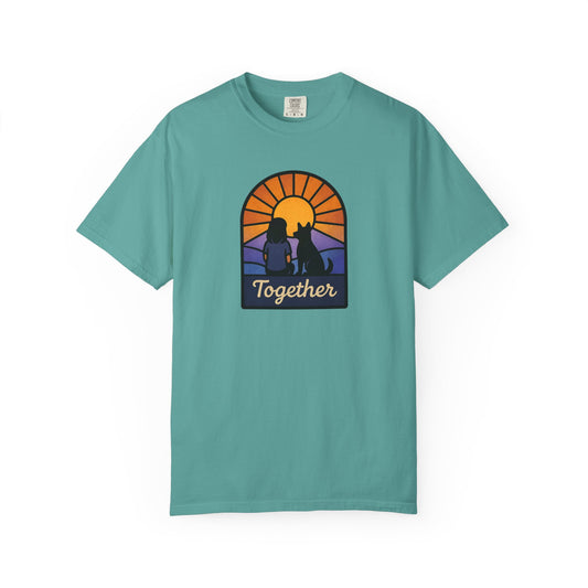 Together Sunset Graphic T-Shirt, Unisex Tee for Families, Casual Wear, Gift for Nature Lovers, Summer Vibe Apparel, Retro Style Shirt
