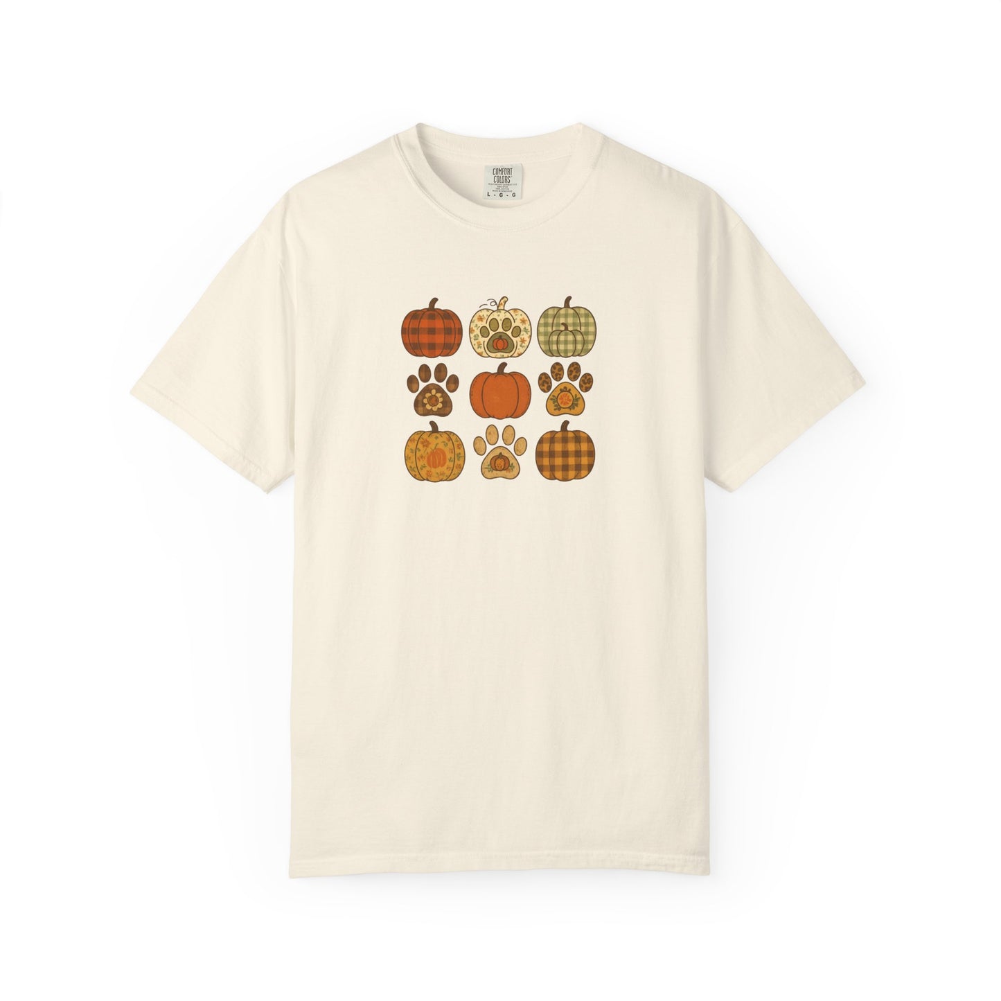 Fall Pumpkin Paw Print T-Shirt
