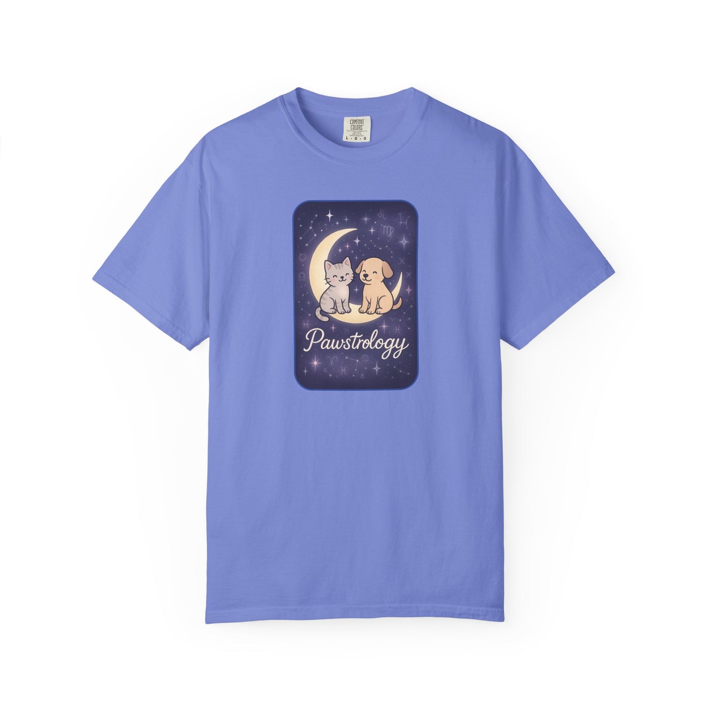 Pawstrology Graphic T-shirt, Cute Pet Astrology Tee, Unisex Animal Lover Shirt, Gifts for Cat Dog Owners, Celestial Pet Apparel