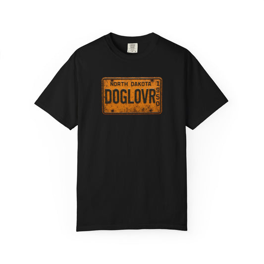 Vintage North Dakota DOGLOVR State License Plate T-Shirt